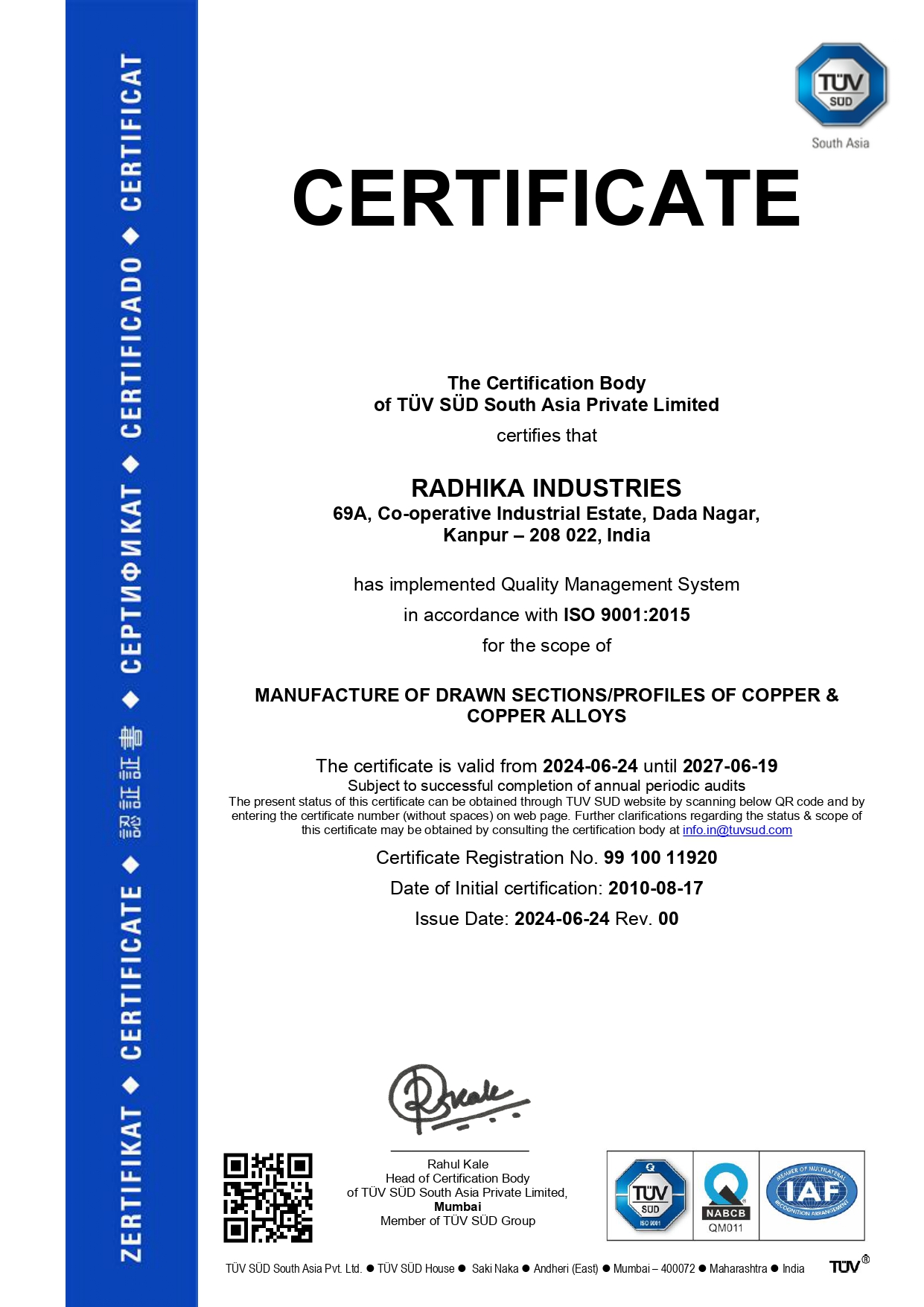 ISO Certificate